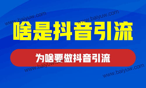 啥是抖音引流?为啥要做抖音引流?