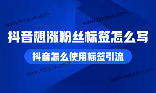 抖音想涨粉丝标签怎么写？抖音怎么使用标签引流？